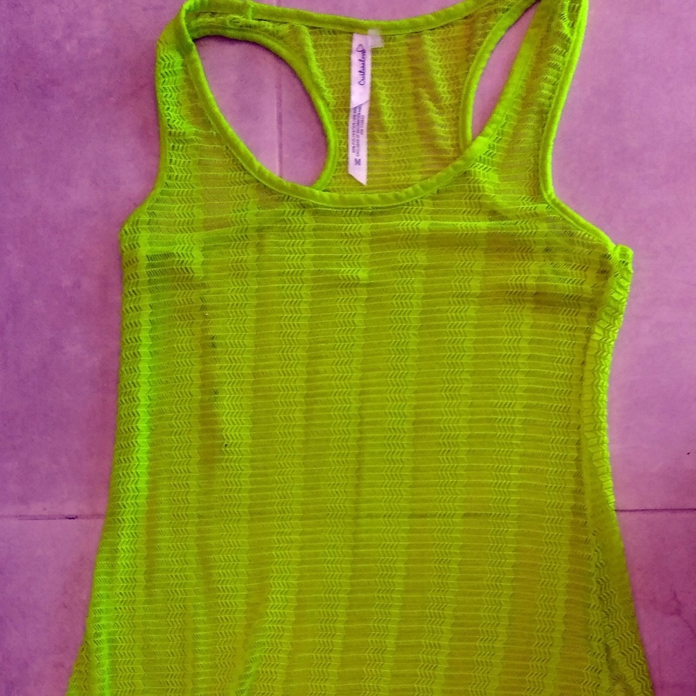 Cristinalove Long Fridge Neon Mesh Tank